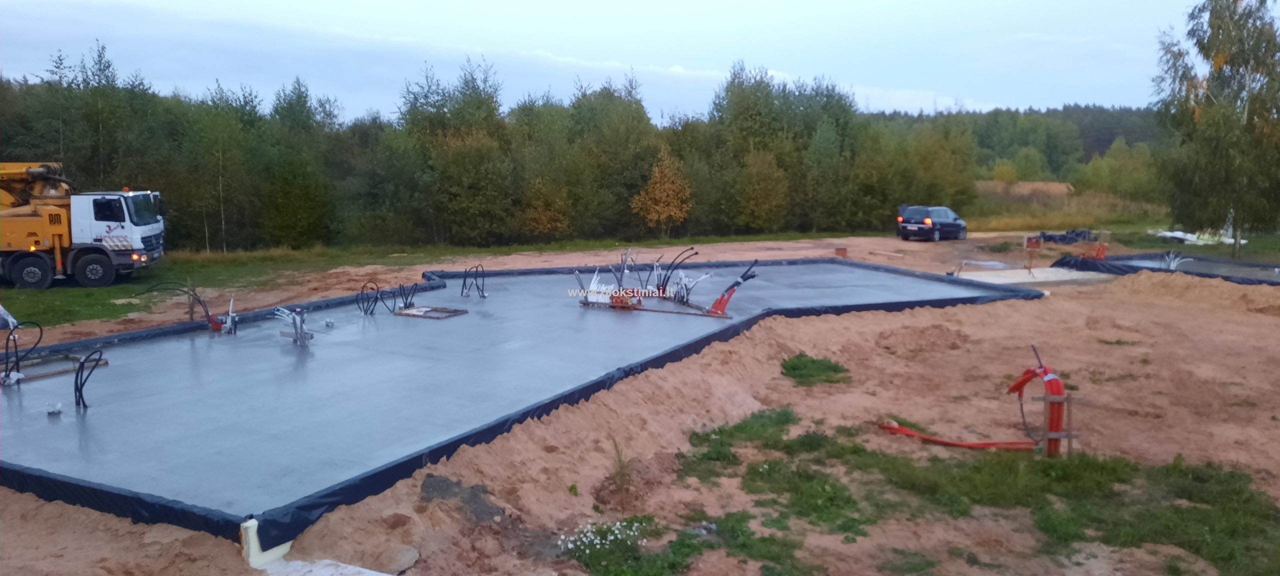 Pamatų įrengimas vieno aukšto namui 230 kv.m.